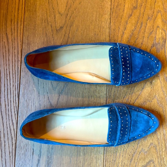 Talbots Shoes - Talbots blue suede nailhead loafer in great shape
